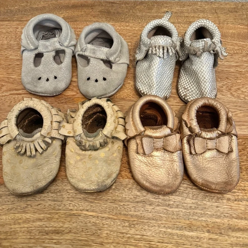 Freshly Picked Moccasins, 4 pairs sizes 3, 5, and 6